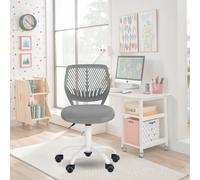 FurnitureR Sedia da ufficio colourate, seduta ergonomica girevole in altezza regolabile per computer, ruote a 5 raggi, sedie e sgabelli per la casa, sedile di lavoro, Candy Grigio