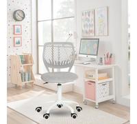 FurnitureR Sedia da ufficio colourate, seduta ergonomica girevole in altezza regolabile per computer, ruote a 5 raggi, sedie e sgabelli per la casa, sedile di lavoro, Morandi Grigio