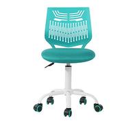 FurnitureR Sedia da ufficio moderna senza bracciolo, per ufficio a casa, sedia da computer ergonomica girevole e regolabile in altezza, Aqua