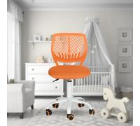 FurnitureR Sedia da ufficio multiuso per bambini, sedia da lavoro senza braccioli in altezza regolabile, sedia da studio girevole colorata per scuola e ufficio, arancione