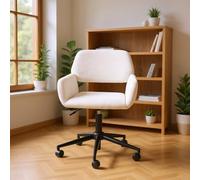FurnitureR Sedia da ufficio, stile moderno, in ciniglia, altezza regolabile, design salvaspazio, per ufficio e casa ufficio
