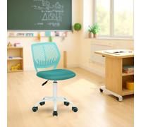 FurnitureR Sedia di classe compatta, seduta ergonomica per la scuola, schienale in rete traspirante, altezza regolabile, sedia da sala da disegno per bambini, facile da spostare 360°, turchese
