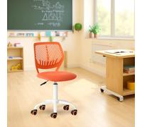 FurnitureR Sedia di classe compatta, seduta ergonomica per la scuola, schienale in rete traspirante, altezza regolabile, sedia da sala da disegno per bambini, facile da spostare a 360°, agrumi
