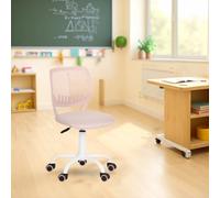 FurnitureR Sedia di classe compatta, seduta ergonomica per la scuola, schienale in rete traspirante, altezza regolabile, sedia da sala da disegno per bambini, facile da spostare 360°, morandi rosa