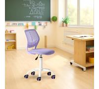 FurnitureR Sedia di classe compatta, seduta ergonomica per la scuola, schienale in rete traspirante, altezza regolabile, sedia da sala da disegno per bambini, facile da spostare 360°, morandi viola