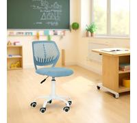 FurnitureR Sedia di classe compatta, seduta ergonomica per la scuola, schienale in rete traspirante, altezza regolabile, sedia da sala da disegno per bambini, facile da spostare 360°, Morandi Blu