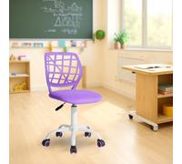 FurnitureR Sedia di classe compatta, seduta ergonomica per la scuola, schienale in rete traspirante, altezza regolabile, sedia multiuso per insegnanti, facile da spostare 360°, viola