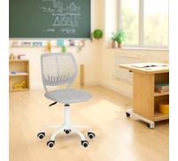 FurnitureR Sedia di classe compatta, seduta ergonomica per la scuola, schienale in rete traspirante, altezza regolabile, sedia da sala da disegno per bambini, facile da spostare 360°, Morandi Grigio