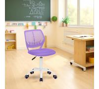 FurnitureR Sedia di classe compatta, seduta ergonomica per la scuola, schienale in rete traspirante, altezza regolabile, sedia da sala da disegno per bambini, facile da spostare a 360°, viola