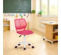 FurnitureR Sedia di classe compatta, seduta ergonomica per la scuola, schienale in rete traspirante, altezza regolabile, sedia da sala da disegno per bambini, facile da spostare 360°, rosa scuro