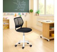 FurnitureR Sedia di classe compatta, seduta ergonomica per la scuola, schienale in rete traspirante, altezza regolabile, sedia da sala da disegno per bambini, facile da spostare 360°, nero