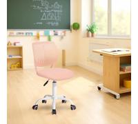 FurnitureR Sedia di classe compatta, seduta ergonomica per la scuola, schienale in rete traspirante, altezza regolabile, sedia da sala da disegno per bambini, facile da spostare 360°, rosa