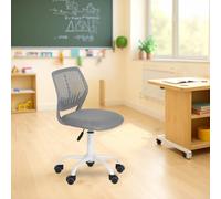 FurnitureR Sedia di classe compatta, seduta ergonomica per la scuola, schienale in rete traspirante, altezza regolabile, sedia da sala da disegno per bambini, facile da spostare 360°, grigio