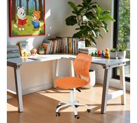 FurnitureR Sedia per bambini regolabile in altezza, colorata ergonomica, con schienale e braccioli, sedia per bambini a 5 ruote, per bambini dai 3 ai 10 anni, carico massimo 100 kg