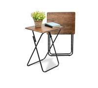 FurnitureR Set di 2 tavolini pieghevoli, ripiani da tavolo in MDF, copridivano, comodini, stile industriale, per piccoli spazi, per il soggiorno, balcone e pianta da tavolo
