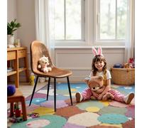 FurnitureR Set di 4 sedie da scrivania per bambini, ergonomiche, in velluto, con base a croce in metallo, regolabile in altezza, per la cameretta dei bambini e la scuola