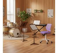 FurnitureR Sgabello per batteria girevole in altezza regolabile a 360 gradi sedile in tessuto PP schienale 130 kg SGS ruote Drummer