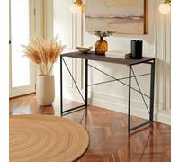 FurnitureR Tavoli a scomparsa, tavolino pieghevole per ingresso, tavolo portaoggetti per corridoio, cornice in MDF e metallo, nessun montaggio richiesto, 100 x 50 x 75 cm, NNOCE