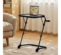 FurnitureR Tavoli consolle da soggiorno, tavolino regolabile in altezza, con estremità per divano da soggiorno, mobile e ad angolo regolabile, nessun montaggio richiesto, facile da piegare, 53 x 37 x
