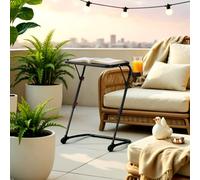 FurnitureR Tavoli da bistrot per giardino, altezza regolabile, mobile e ad angolo regolabile, nessun montaggio richiesto, facile da piegare, vassoio multiuso, pasto e lavoro all'aperto, 53 x 37 x 70