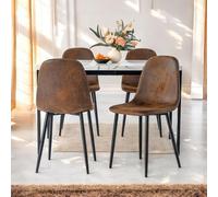 FurnitureR Tavoli da Caffetteria in finto marmo bianco, tavolo da pranzo scolastico per 4 a 6 persone, piano in legno spesso con struttura in metallo, per pasti e riunioni, 120 x 70 x 75 cm