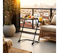 FurnitureR Tavoli da giardino, altezza regolabile, mobile e ad angolo regolabile, nessun montaggio richiesto, facile da piegare, vassoio multiuso, pasto e lavoro all'aperto, 53 x 37 x 70 cm