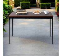 FurnitureR Tavoli da Servizio da Giardino in Bruna per 4-6 Persone Vassoio in Legno Spessore con Struttura in Metallo per Terrazza, Patio, Sala da Pranzo, Garden, 120 x 70 x 75 cm