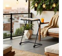FurnitureR Tavoli da servizio da giardino, tavolino regolabile in altezza, mobile e ad angolo regolabile, nessun montaggio richiesto, facile da piegare, pasto e lavoro all'aperto, 53 x 37 x 70 cm