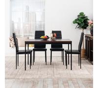 FurnitureR Tavoli per banchetti rettangolari in marrone, per 4-6 persone, vassoio in legno spesso con struttura in metallo, per formazioni, riunioni, conferenze, pasti, 120 x 70 x 75 cm