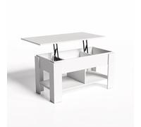 FurnitureR Tavolino da salotto con piano di sollevamento, tavolino regolabile in altezza, tavolino da salotto, tavolino da divano allungabile, con vano portaoggetti nascosto, in legno, tavolo