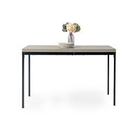 FurnitureR Tavolo da pranzo da cucina in legno grigio scandinavo, 120 cm, moderno tavolo da pranzo rettangolare in legno con gambe in metallo pesanti, adatto per 4-6 persone, sala da pranzo