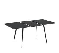 FurnitureR Tavolo da pranzo estensibile, L-120-160 cm per 6-8 persone, design moderno ed elegante, piano in MDF marrone scuro con gambe in metallo, accento versatile e minimalista, tavolo da cucina
