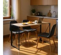 FurnitureR Tavolo da pranzo pieghevole, tavolo pieghevole da cucina rettangolare, ideale per pasti e lavori in piccoli spazi, cornice in MDF e metallo, nessun montaggio richiesto, 100 x 50 x 75 cm