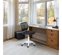 FurnitureR Teenage, Height Adjustable Armless Task, Colourful Study for Home and, Computer, Ergonomic & Swivel Office Chair, 40,5 x 44 x 87 cm, Black, Metallo, 44 x 40 x 87 cm