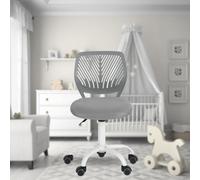 FurnitureR Versatile per bambini, lavoro senza braccioli in altezza regolabile, sedia da studio girevole colorata per scuola e ufficio a casa, grigio, metallo, grigio, grigio, grigio, grigio, 44 x 40