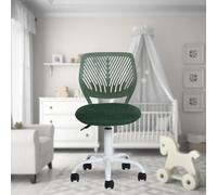 FurnitureR Versatile per bambini, Lavoro senza braccioli in altezza regolabile, sedia da studio girevole colorata per la scuola e l'ufficio a casa, verde scuro, metallo, profondo verde, 44 x 40 x 87