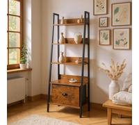 FurnitureR Vintage Brown - Espositore a forma di statuette, stile moderno, con materiale MDF, salvaspazio, ideale per collezionisti, elegante soluzione di archiviazione, struttura robusta, 42 x 29 x
