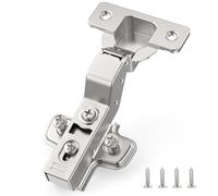 Furniware 10 Pezzi Cerniere a Scomparsa Incasso 3D con Chiusura Morbida - Angolo 45°-105°, Autochiudenti, Nichel Satinato, Clip-On, Acciaio Inox per Ante Armadio/Cucina