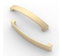 FURNIWARE 10 pezzi maniglia per armadio, Distanza tra i fori 128 mm, maniglia ad arco per armadio da cucina, per porta dell'armadio da cucina, cassetto del comò da camera da letto,Ottone spazzolato