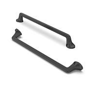 FURNIWARE 10 pezzi Maniglie per armadi, Maniglie per armadi, Maniglie per cassetti, Maniglie per armadi da cucina, Maniglie per armadi, Spaziatura tra i fori 192 mm, Nero opaco