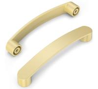 Furniware 10 pezzi Maniglie per mobili, 128 mm di distanza tra i fori, maniglie per armadi e cucine, in ottone, maniglie per cassetti da cucina, maniglie per armadi e cassetti