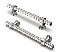 FURNIWARE 10 pezzi maniglie per mobili 128 mm distanza tra i fori per mobili in Maniglie dell'armadio da cucina Maniglia dell'armadio da cucina maniglia dell'armadio, Nichel spazzolato