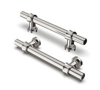 FURNIWARE 10 pezzi maniglie per mobili 96 mm distanza tra i fori per mobili in Maniglie dell'armadio da cucina Maniglia dell'armadio da cucina maniglia dell'armadio, Nichel spazzolato