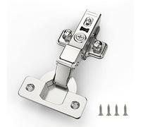 Furniware 10 pezzi Mezza Battuta Esterna Cerniere per mobiletti,distanza tra i fori 45 mm con molla idraulica Cerniere per mobile cucina Perfect softclose, per mobile cucina, anta armadio, armadio