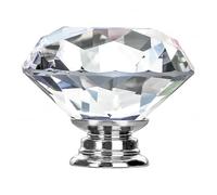 FURNIWARE 12 pezzi pomelli per cassetti in cristallo, vetro cristallo taglio diamante da 42 mm, moderni pomelli per cassetti per anta dell'armadio, cassetto, armadio