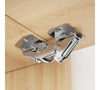 Furniware 2 pezzi cerniere Softclose a 90° per ante di armadi, cerniera per armadi, senza preforatura cerniera per mobili, cerniera per guardaroba, ante di armadi da cucina con ammortizzatore, per