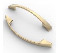 FURNIWARE maniglie per mobili da 5 pezzi, distanza tra i fori 96 mm, maniglie per armadi, maniglie per cucina, maniglie, maniglie per cassetti per mobili,Ottone spazzolato