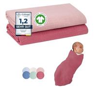 furora BABY Maxi Lange Bebe 120 x 120 cm XXL Grand, Chiffon (molto morbido) in cotone biologico: Oeko TEX 100, GOTS | Langes in cotone bambino, mussola fasciatura - lavabile 60°, bebe Change Carre