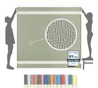 furora HOLIDAY Telo Mare Grande cotone 200x200 cm XXL GIGANTE | Telo Spiaggia antisabbia - Coperta Pic Nic - Pareo Asciugamano Mare spugna | Fouta Beach Towel lungo, frange angoli, Uomo Donna Ragazzi