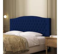 Furpopup Testiera imbottita in velluto per letto king size, montaggio a parete, con imbottitura in spugna ad alta densità, struttura di lusso, facile da montare, comfort e stile, colore blu navy